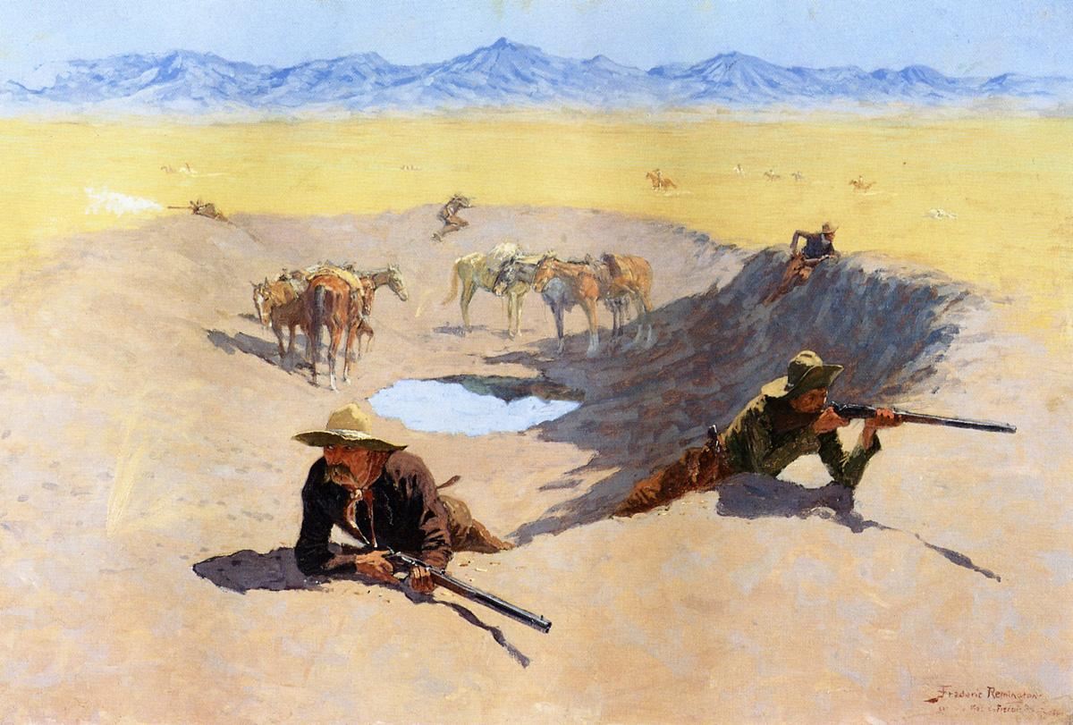 Frederic Remington Fight for the Water Hole